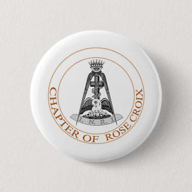 Rose Croix Scottish Rite 2 Inch Round Button (Front)