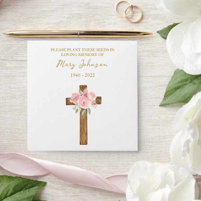 Rose Cross Seed Packet Funeral Envelope (Wedding)