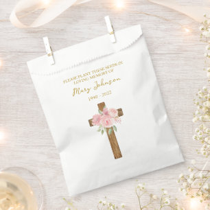 Rose Cross Seed Packet Funeral Favor Bag