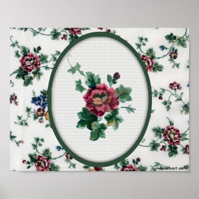 Rose Cross Stitch Print (Front)