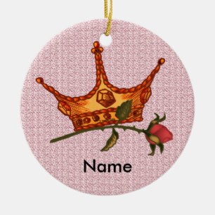 Rose Crown Ceramic Ornament