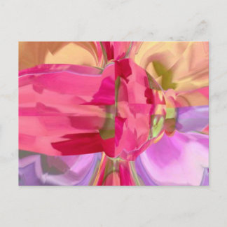 Rose Crystal - RedRose PinkRose Bud n Petal Postcard