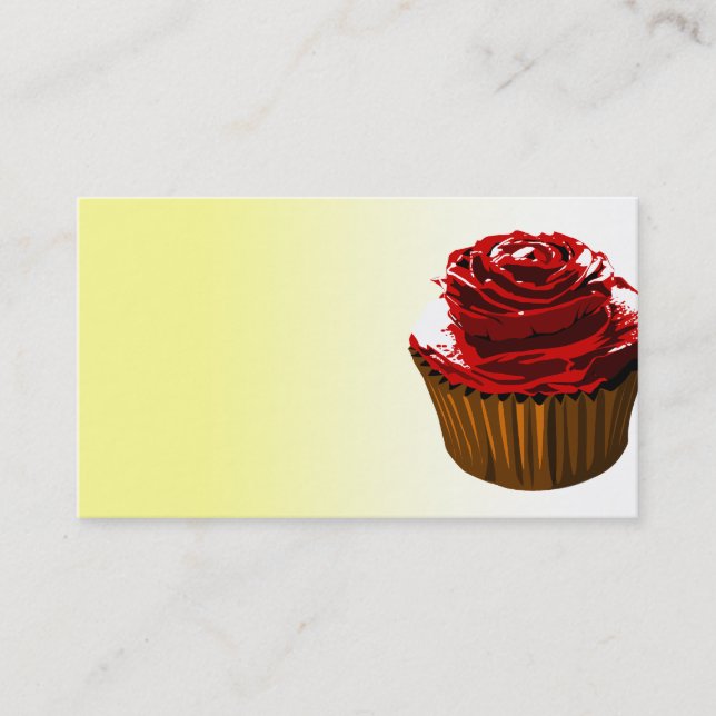 Rose cupcake business card template (Front)