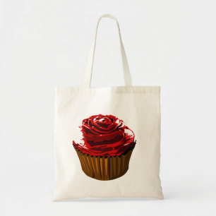 Rose cupcake tote bag