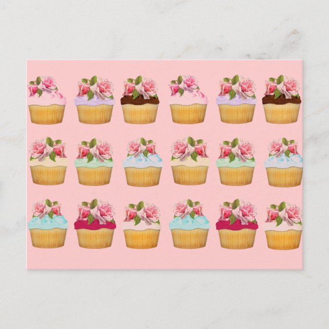 Rose Cupcakes Postcards (Front)