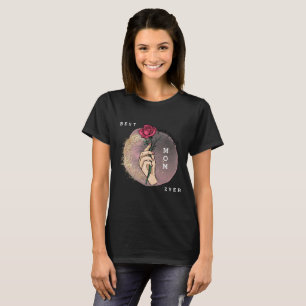 Rose Customize Elegant Floral Pink Glitter T-Shirt