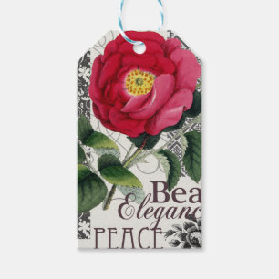 Rose Damask Pretty Floral Antique Gift Tags