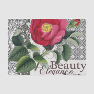 Rose Damask Pretty Floral Antique Tissue Paper