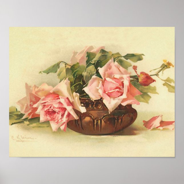 Rose dans un bol par Catherine Klein Poster (Devant)