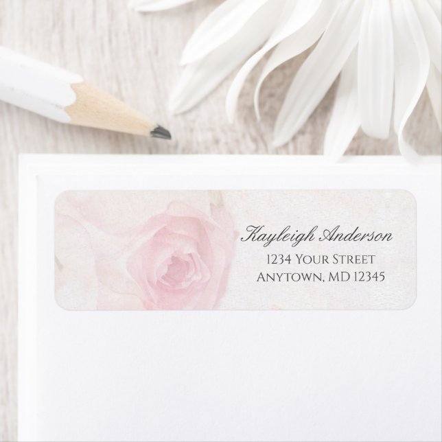 Rose d'aquarelle | Adresse de retour (En situation)