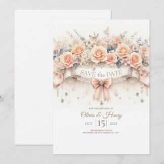 Rose d'aquarelle Enregistrer le Faire-part de mari