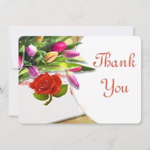 Rose d'aquarelle et Carte de remerciements de tuli