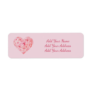Rose d'aquarelle personnalisée Adresse de retour d
