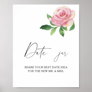 Rose - date night ideas. Date jar bridal game Poster