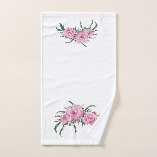 Rose de bouquet peint à la main (Serviette à main)