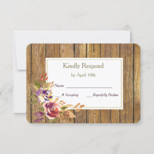 Rose de bronze Mariage en bois chaud RSVP