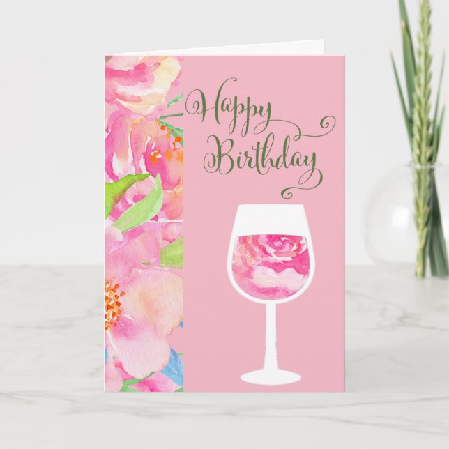 Rose de carte d'anniversaire tropical avec le (Devant)