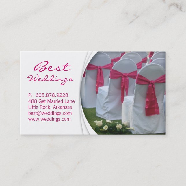 Rose de carte de visite de wedding planner (Devant)