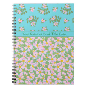Rose de chien rose mélangé Carnet spiral floral