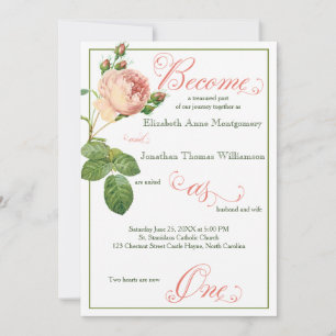 Rose de chou Script Faire-part de mariage chrétien