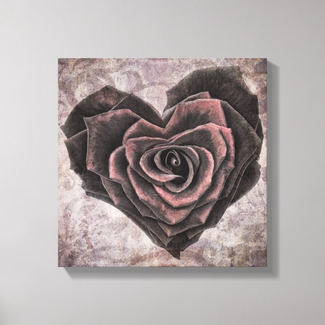 rose de coeur de goth toile enveloppée (Recto)