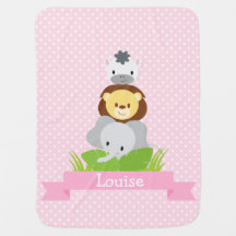 Rose de couverture de bébé de jungle personnalisé