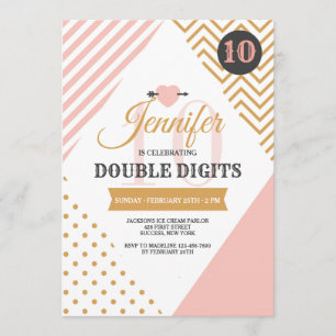 Rose de doubles chiffres et invitation de partie