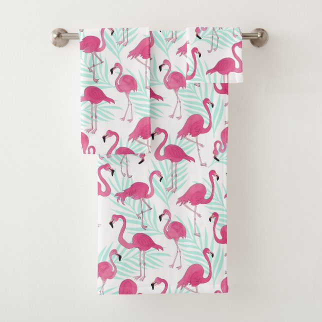 Rose de Flamant rose d'aquarelle et tropical en (En situation)