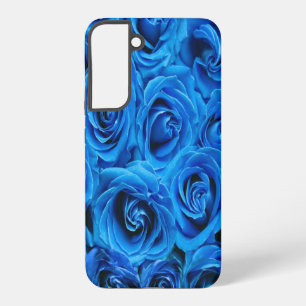 Rose de fleurs bleues motif samsung galaxy coque