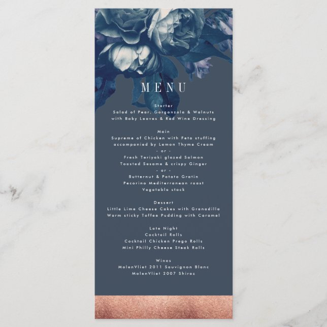 Rose de la Marine Bouquet Mariage Menu (Devant)