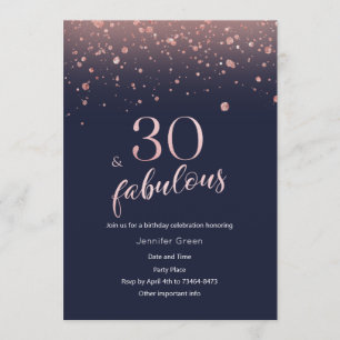 Rose de la Marine Gold 30e anniversaire Invitation