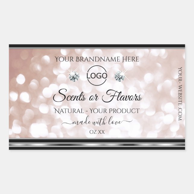 Rose de luxe Shimmer produit Étiquette Bijoux Logo (Devant)