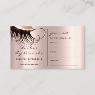 Rose de maquillage de carte de rendez-vous Lashes