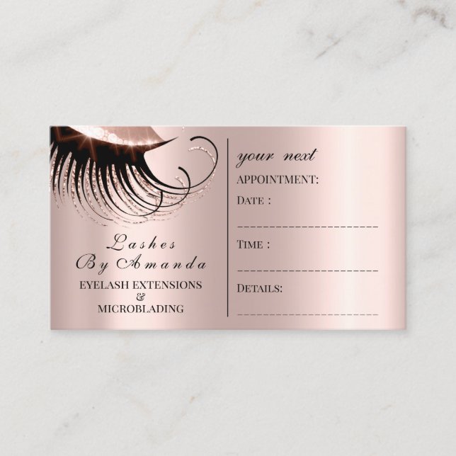 Rose de maquillage de carte de rendez-vous Lashes (Devant)