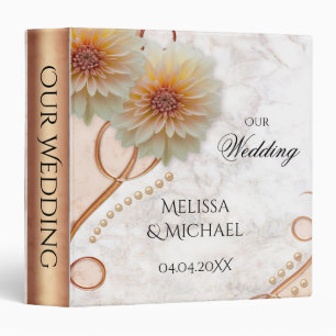 Rose de marbre or Mariage Floral Classeur