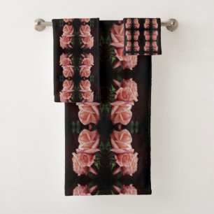 Rose de pêche trio Abstrait Floral Vintage