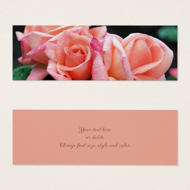 Rose de pêche Trio Flower Mini Signet (Devant & derrière)