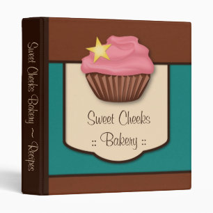 Rose de petit gâteau, Teal et classeur Brown de