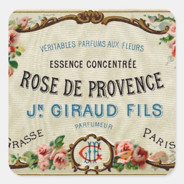 Rose de Provance a French Perfume Square Sticker (Front)