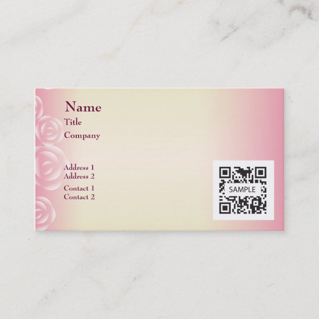 Rose de rose de modèle de carte de visite (Devant)