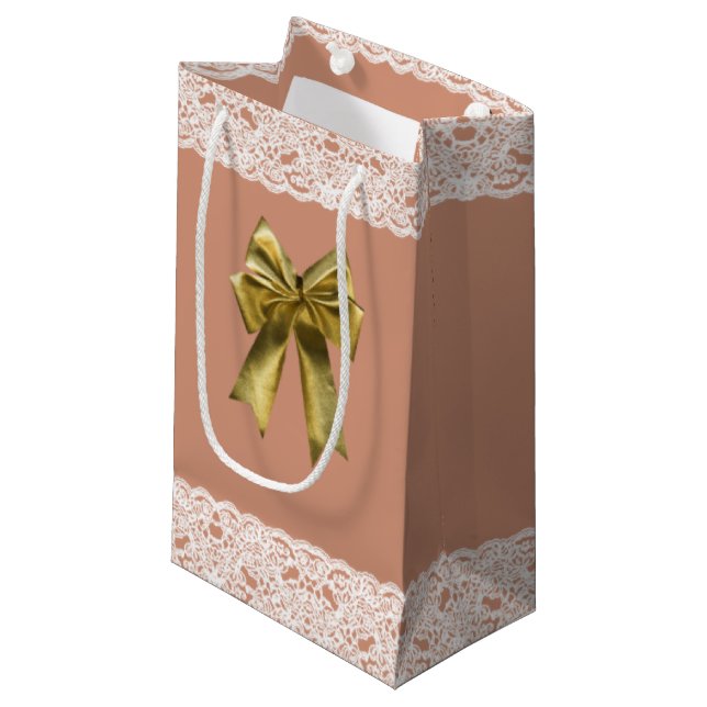 rose de sac cadeau dentelle Petit (Devant Angle)