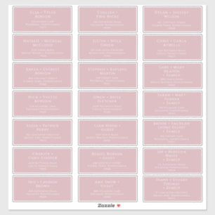 Rose de script Whimsical Mariage invité Étiquettes