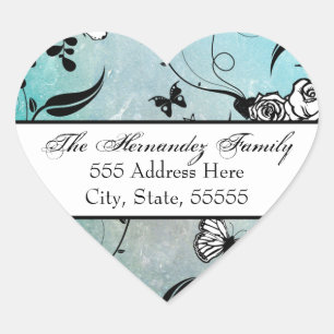 Rose de tatouage et boules Étiquettes de adresse S