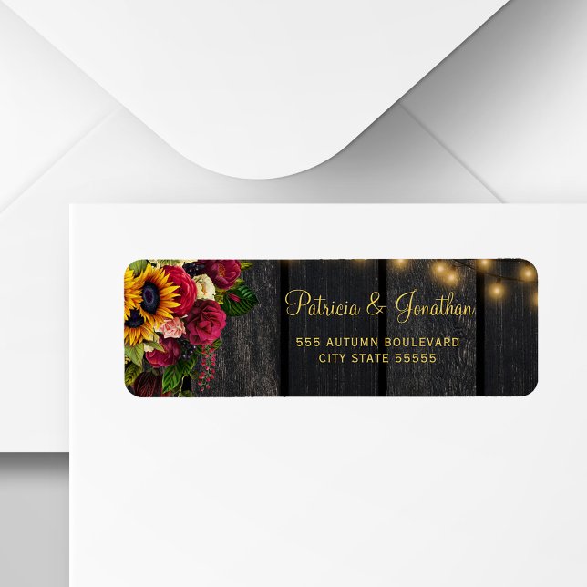 Rose de tournesol rustique mariage adresse de reto (Créateur téléchargé)