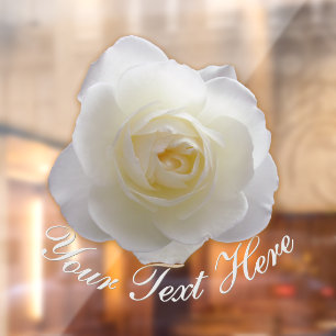 Rose Decal Personalized White Rose Window Cling