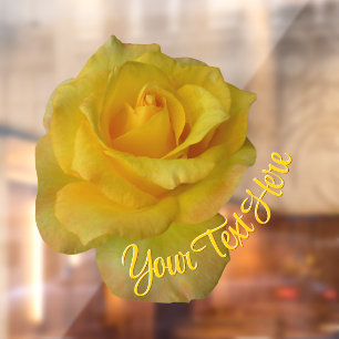 Rose Decal Personalized Yellow Rose Window Cling