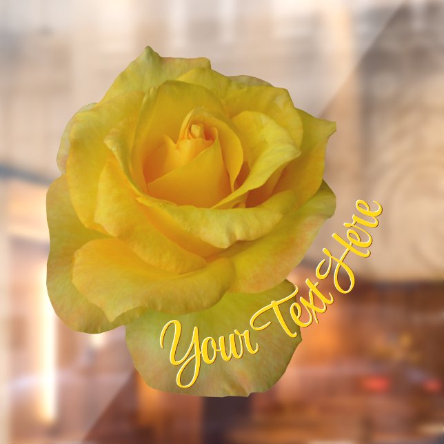 Rose Decal Personalized Yellow Rose Window Cling (Sheet 2)