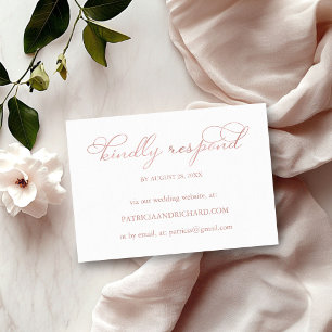 Rose Delicate Gold Script en ligne Mariage carte R