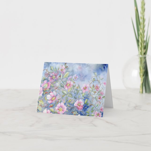 Rose des Prairies sauvages Carte pour notes blanc (Devant)