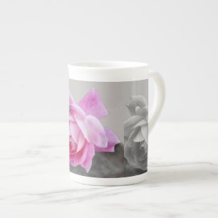 Rose design bone china mug